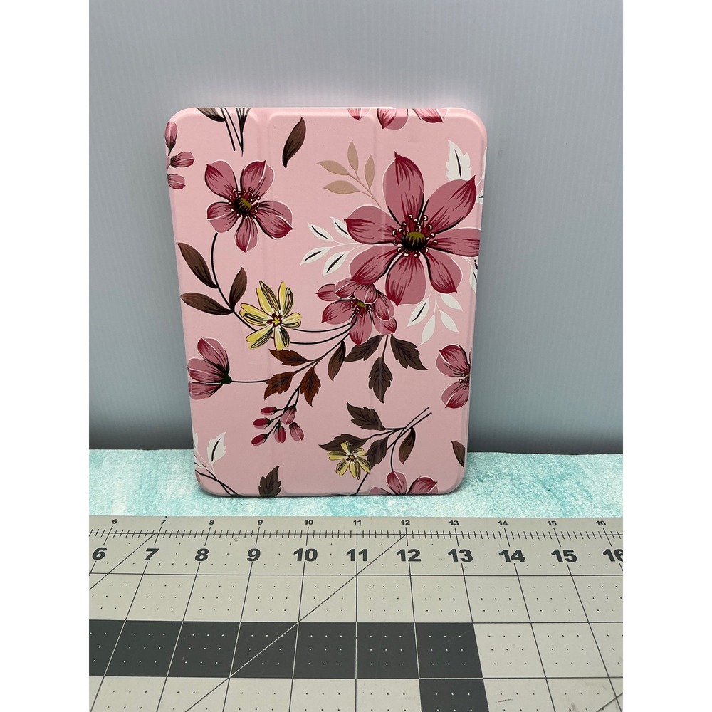 Mektron Floral Printed Case for iPad mini 7 A17 Pro 2024 Pink Flower Smart Folio